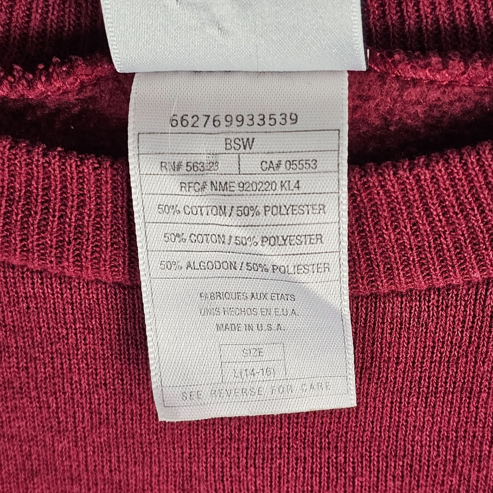 Nike Sweatshirt Boys Large Red Fleece‎ Lined Swoosh Logo Vintage Made in USA - Picture 7 of 8